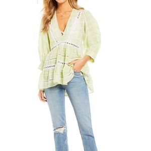 Free People NWT Small Time Out Lace Tunic in Lime